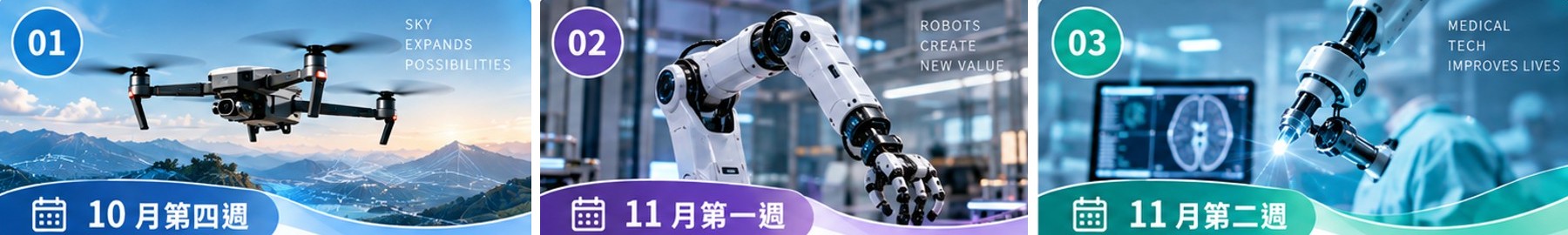 無人機應用工作坊、機器人應用工作坊、醫療及金屬加工應用工作坊